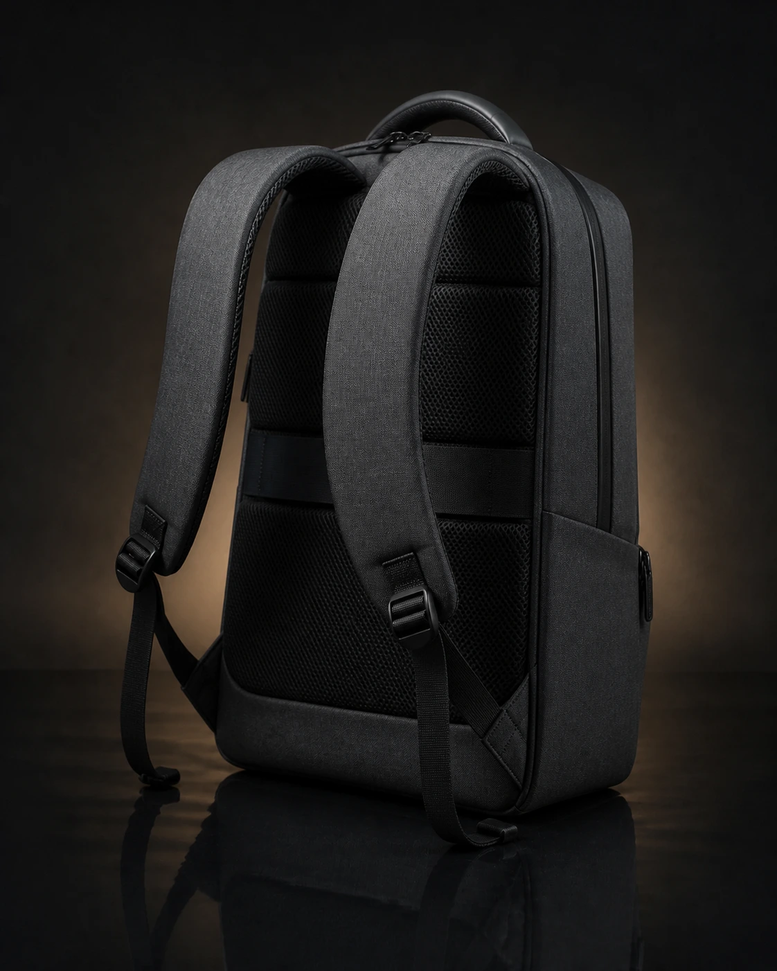Business laptop backpack, rear view
