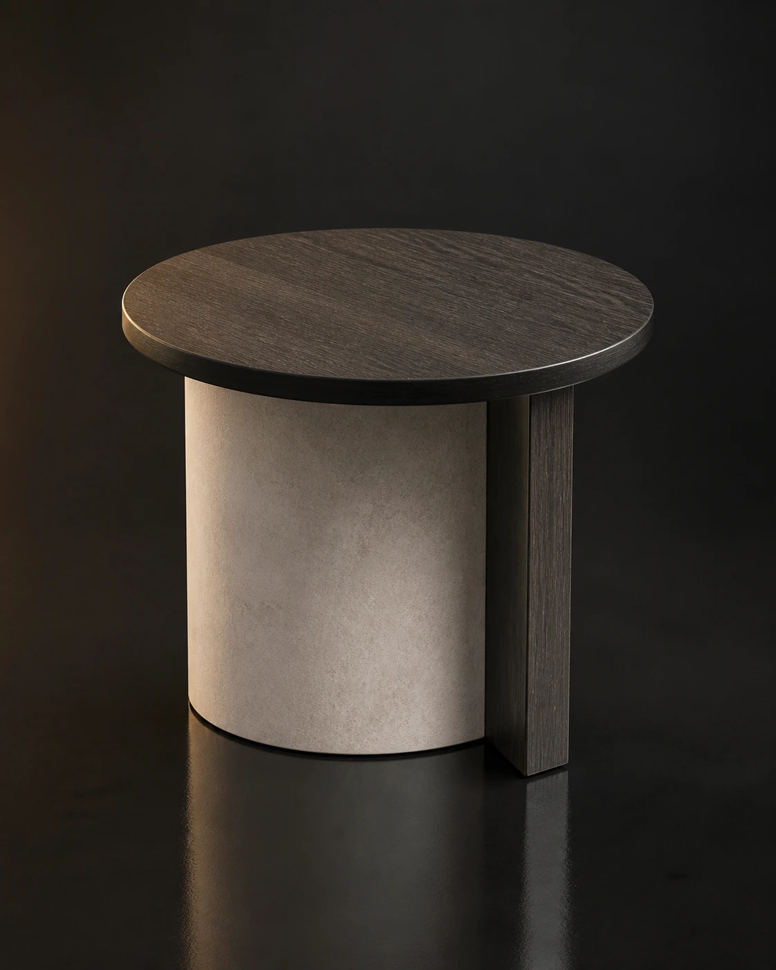 Source Canton visualisation of Round accent side table with stone-effect base.