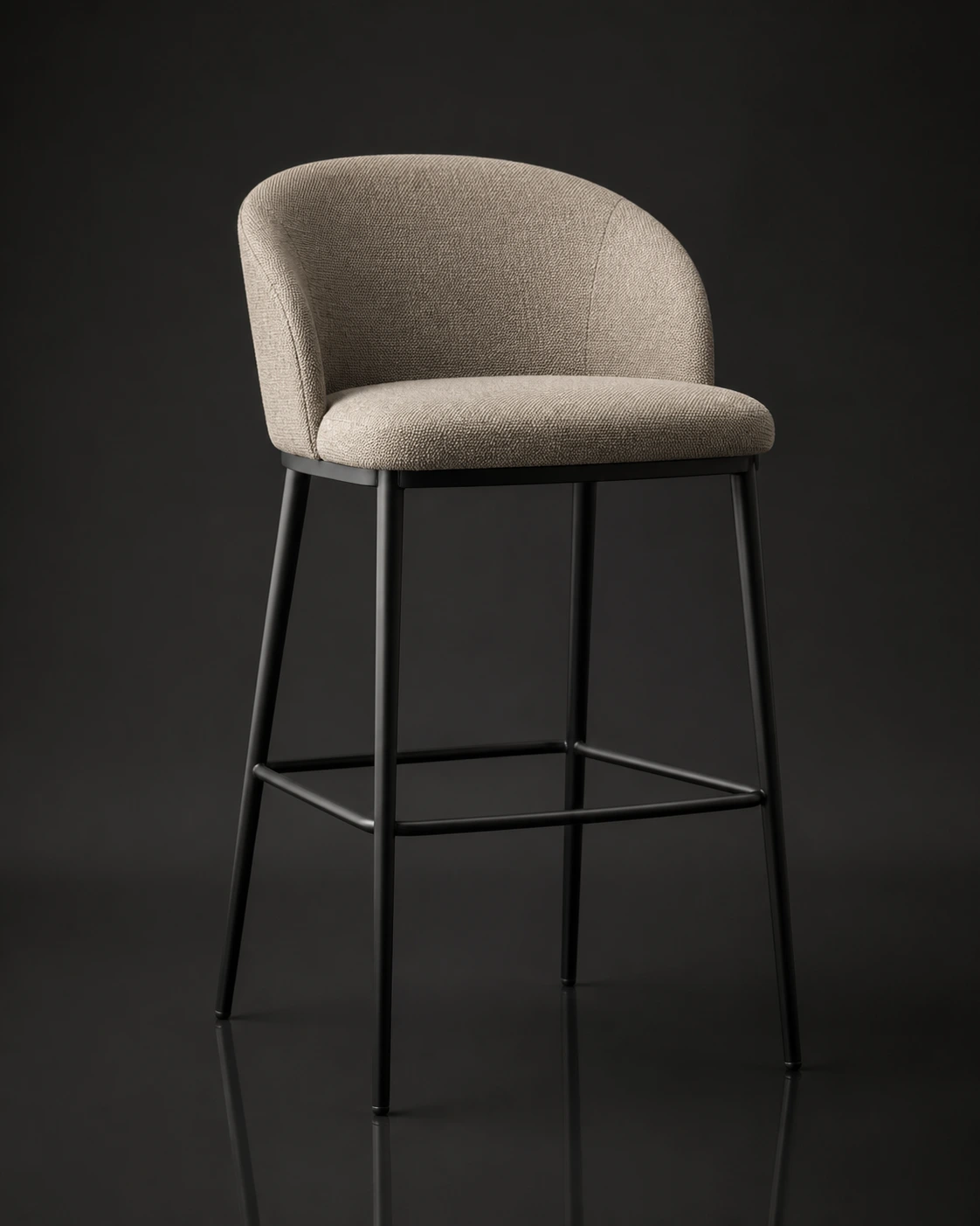 Source Canton visualisation of Upholstered barstool with metal base.