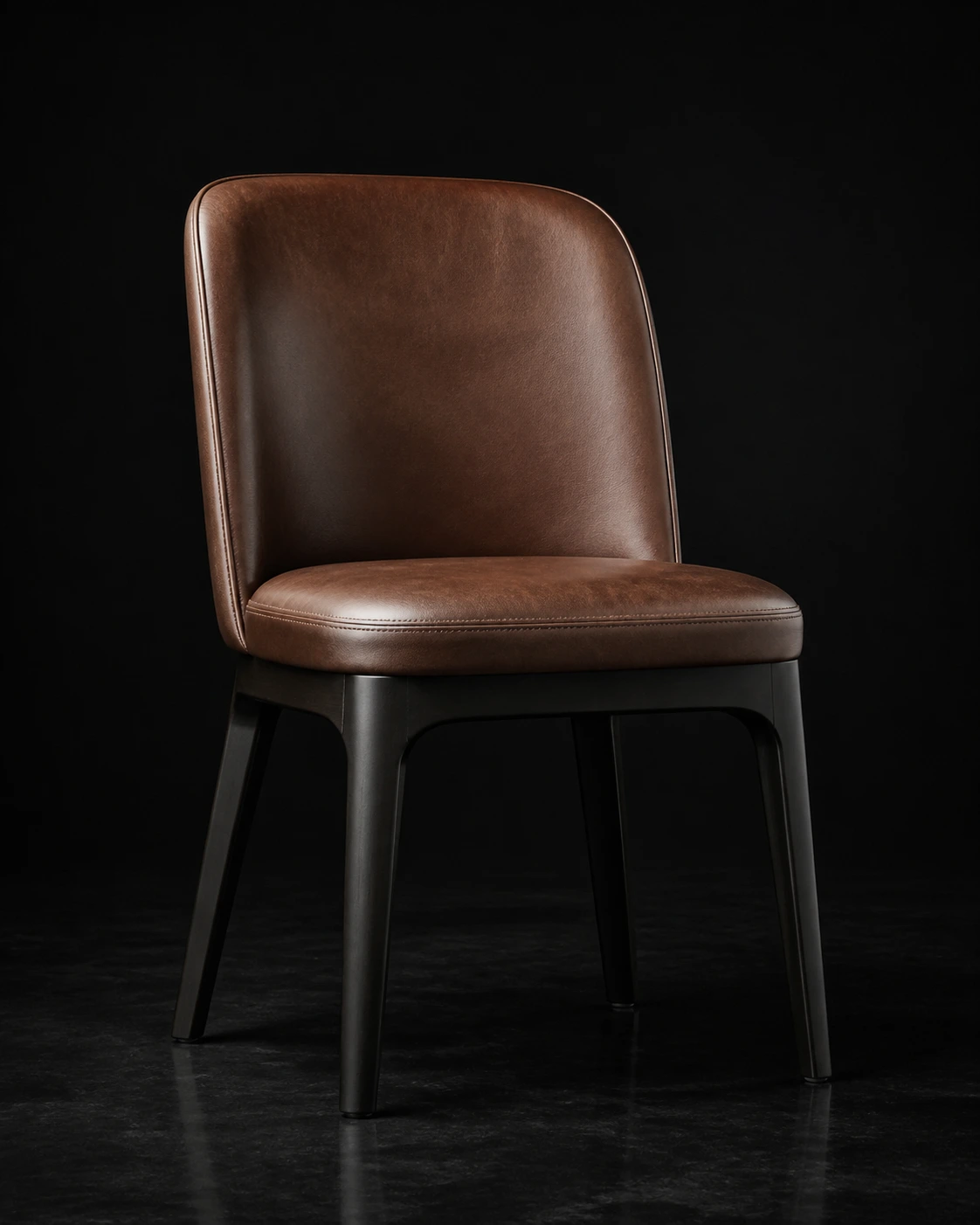 Source Canton visualisation of Wide-back saddle-leather dining chair.