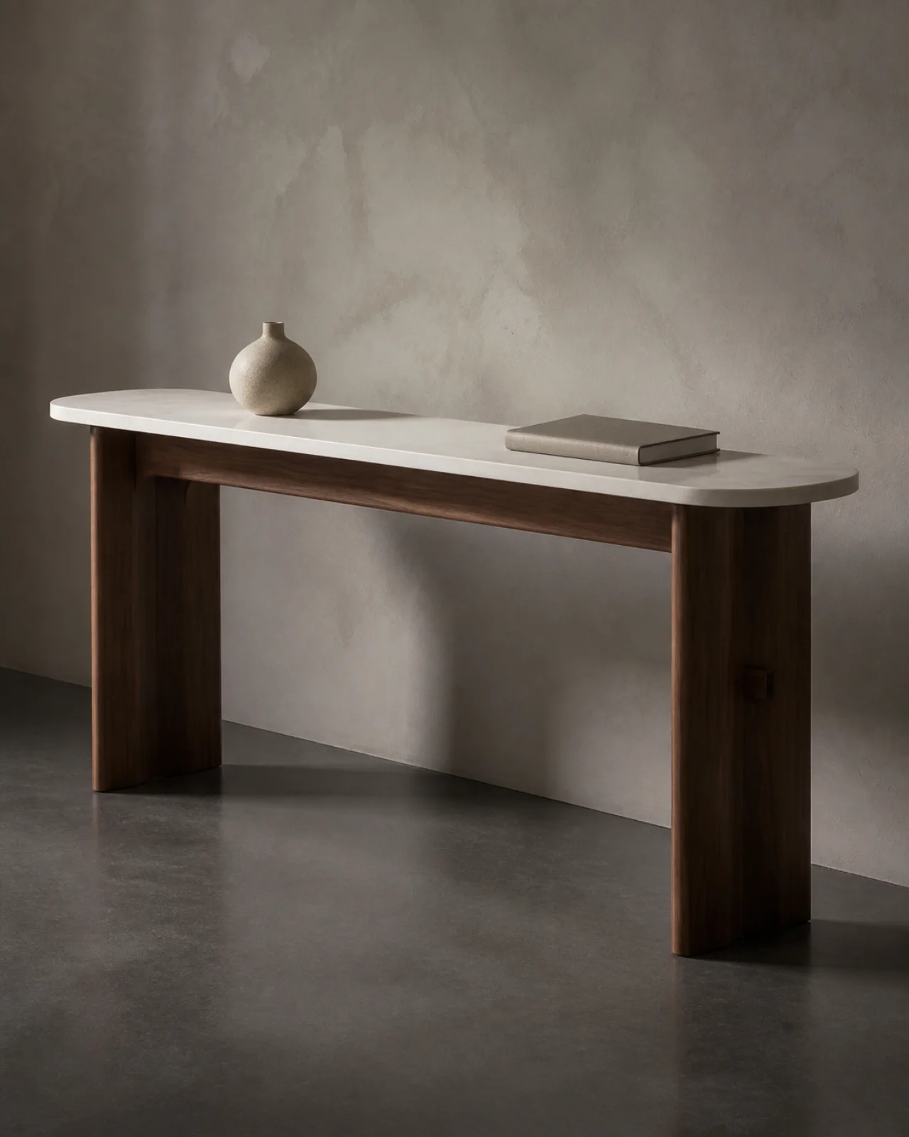 Source Canton visualisation of Marble-effect console table.