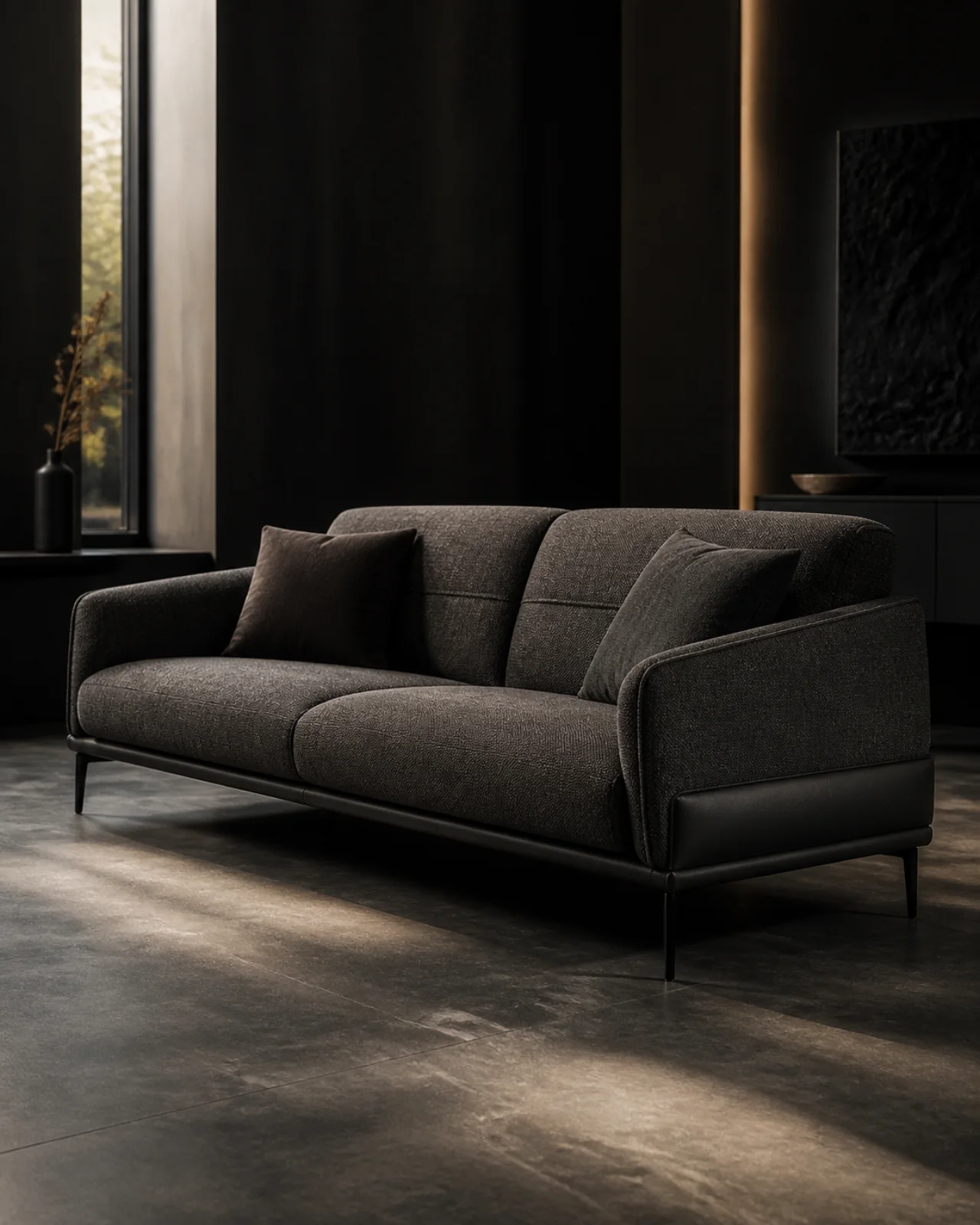 Source Canton visualisation of Upholstered sofa with PU leather base.